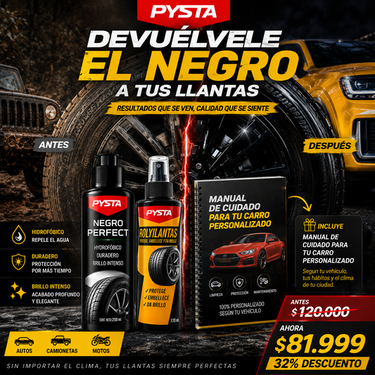 🔥 ¿LLANTAS OPACAS Y DESCUIDADAS? RECUPERA SU BRILLO + MANUAL DE CUIDADO PERSONALIZADO PARA TU VEHÍCULO