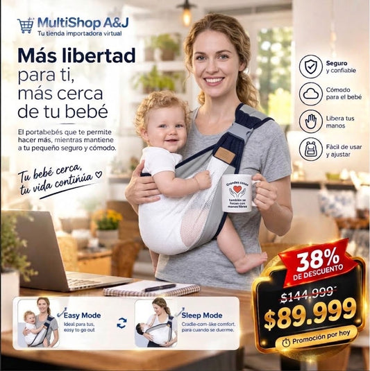 Tu bebé cerca. Tus manos libres. Tu vida continúa. 🤱✨