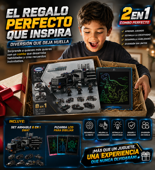 🏃‍♂️💨llévate en combo este set armable de 895 piezas y un tablero led mágico digital🎁